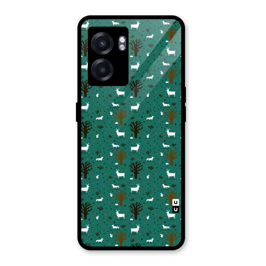 Animal Grass Pattern Glass Back Case for Realme Narzo 50 5G