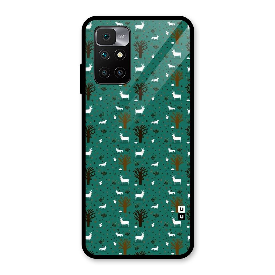 Animal Grass Pattern Glass Back Case for Redmi 10 Prime