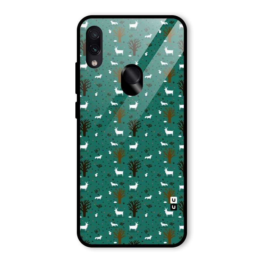 Animal Grass Pattern Glass Back Case for Redmi Note 7 Pro