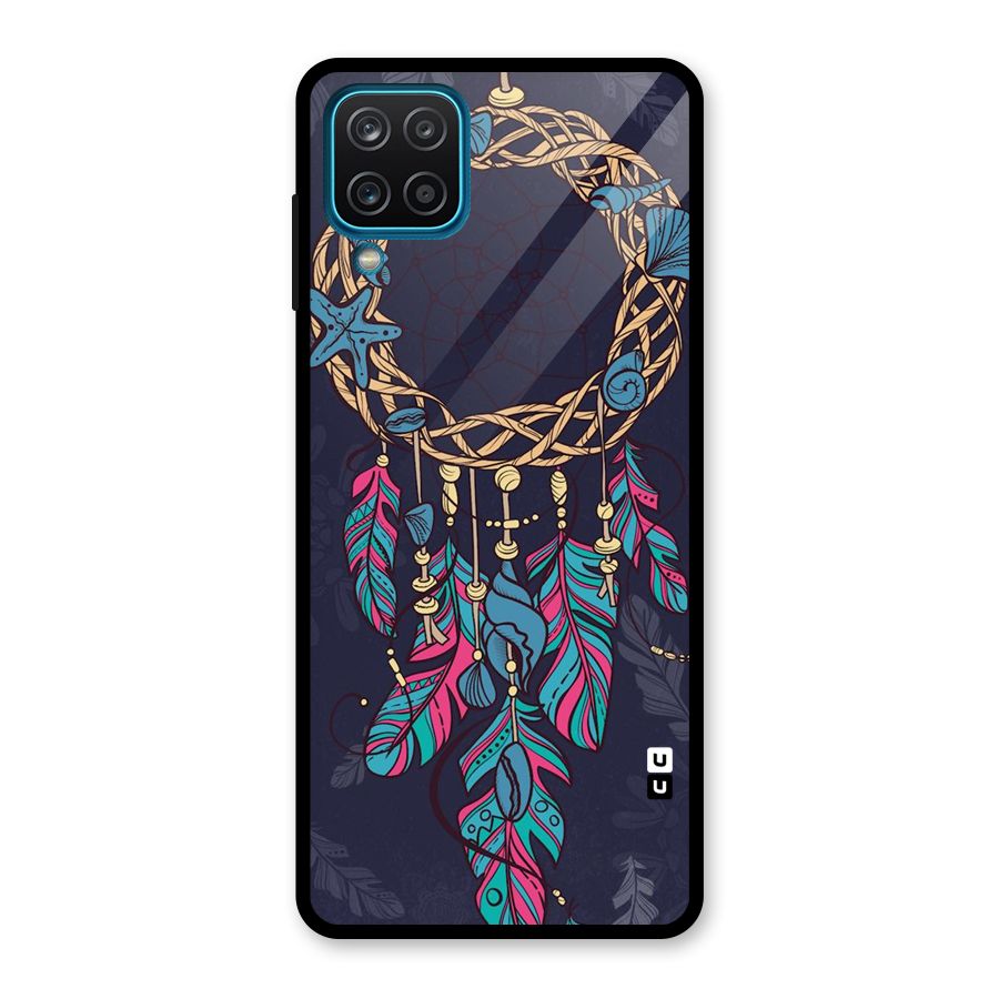 Animated Dream Catcher Glass Back Case for Galaxy A12
