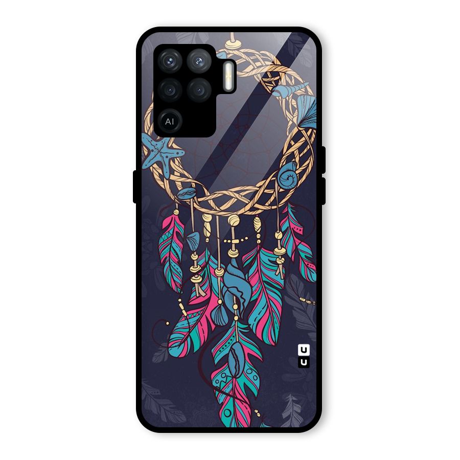 Animated Dream Catcher Glass Back Case for Oppo F19 Pro