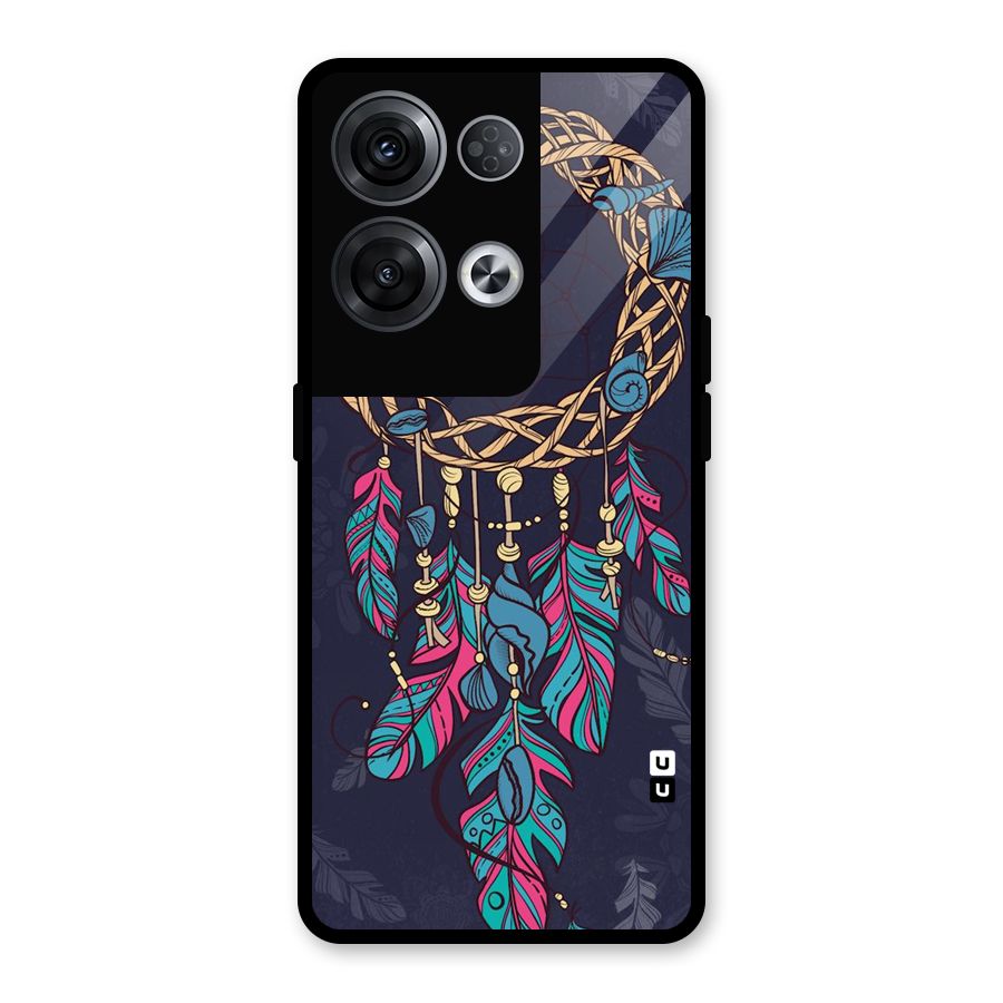 Animated Dream Catcher Glass Back Case for Oppo Reno8 Pro 5G
