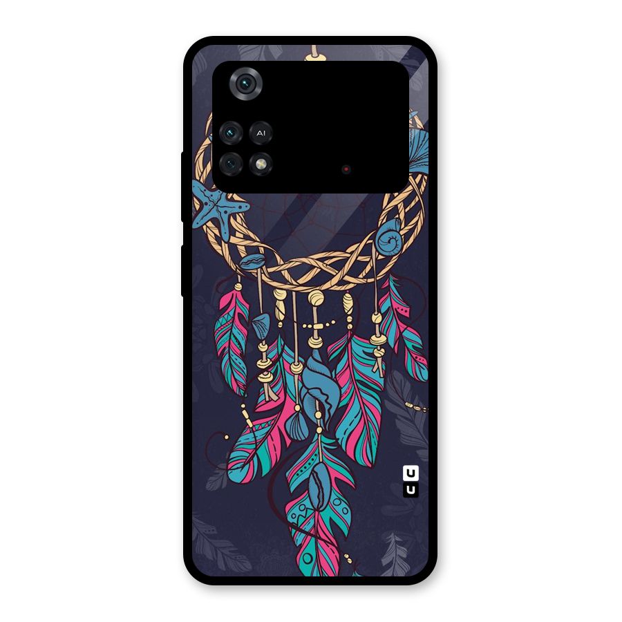 Animated Dream Catcher Glass Back Case for Poco M4 Pro 4G