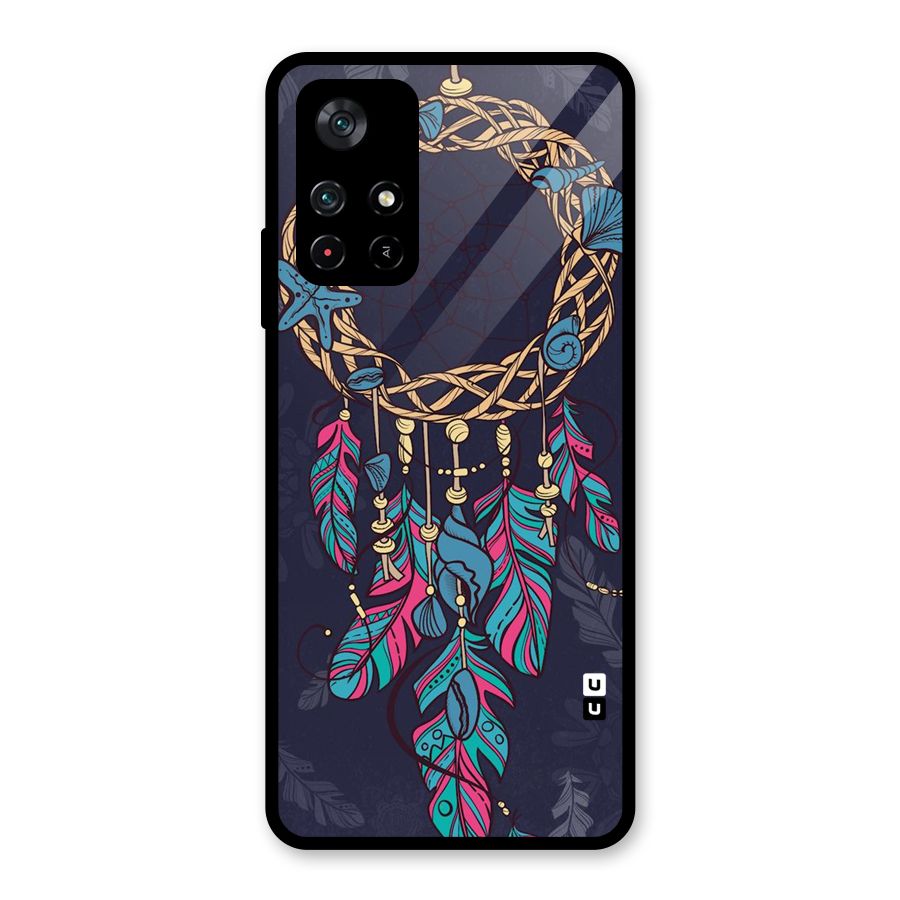Animated Dream Catcher Glass Back Case for Poco M4 Pro 5G
