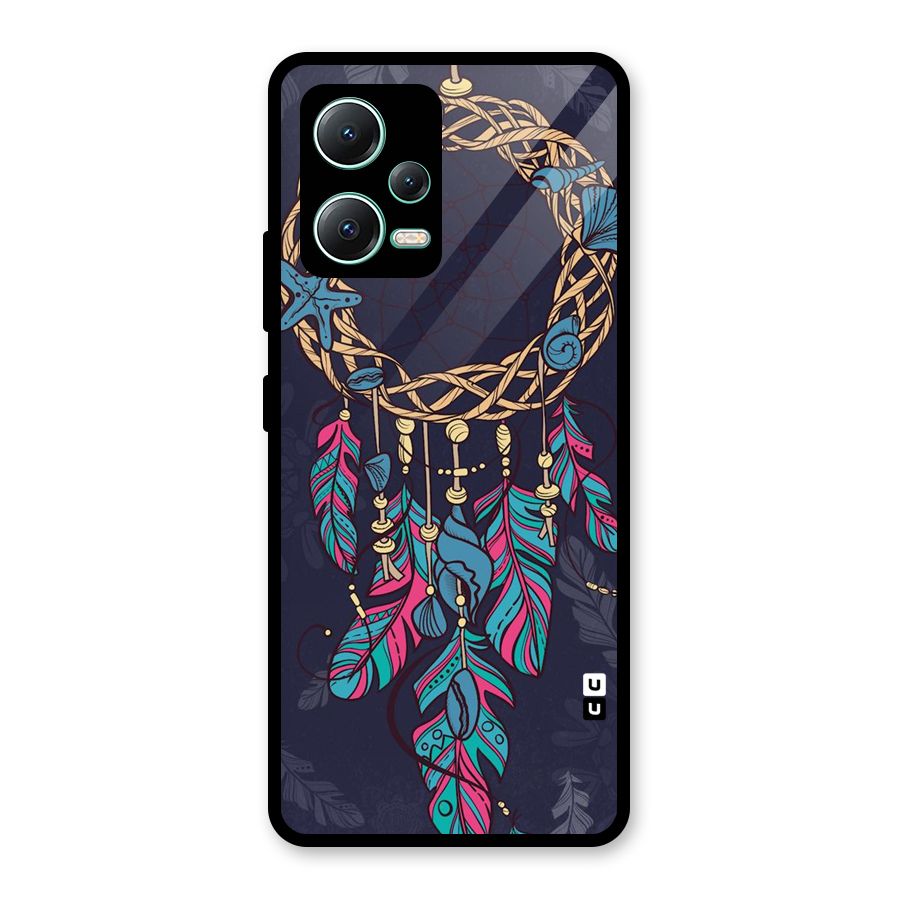 Animated Dream Catcher Glass Back Case for Redmi Note 12 5G