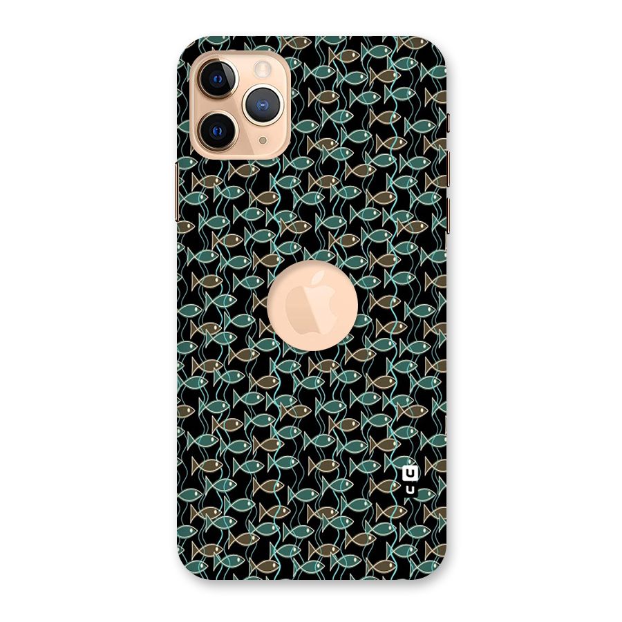Animated Fishes Art Pattern Back Case for iPhone 11 Pro Max Logo Cut