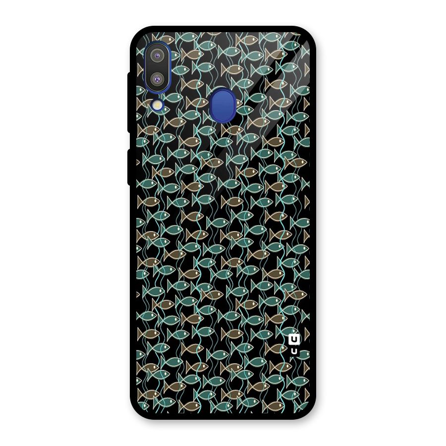 Animated Fishes Art Pattern Glass Back Case for Galaxy M20