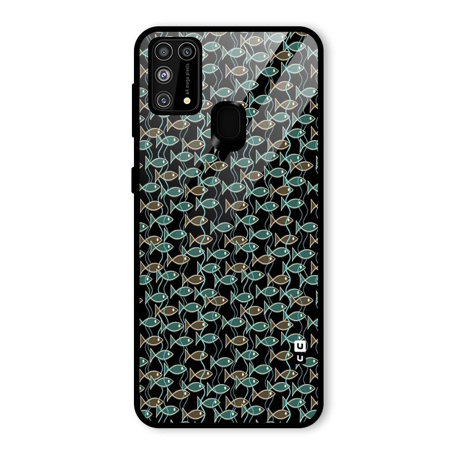 Animated Fishes Art Pattern Glass Back Case for Galaxy M31