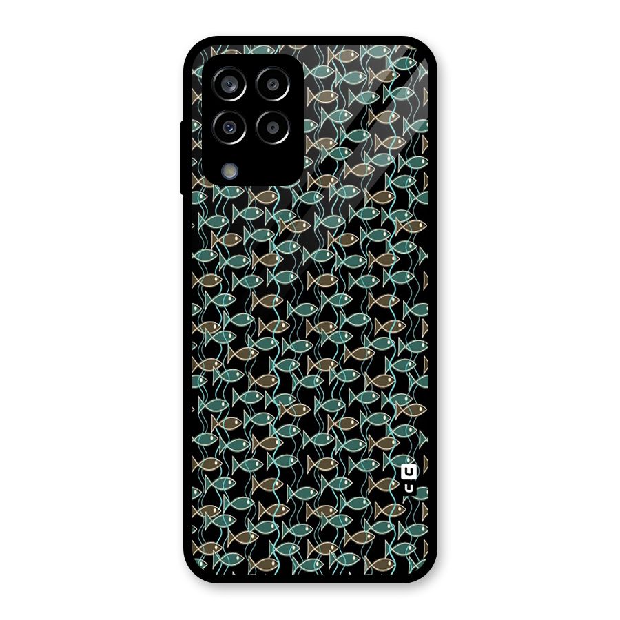 Animated Fishes Art Pattern Glass Back Case for Galaxy M33