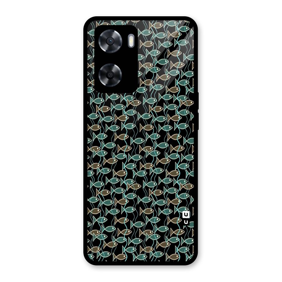 Animated Fishes Art Pattern Glass Back Case for Oppo A57 2022