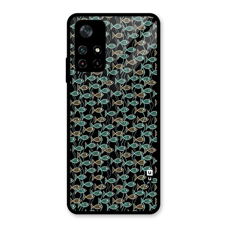 Animated Fishes Art Pattern Glass Back Case for Poco M4 Pro 5G