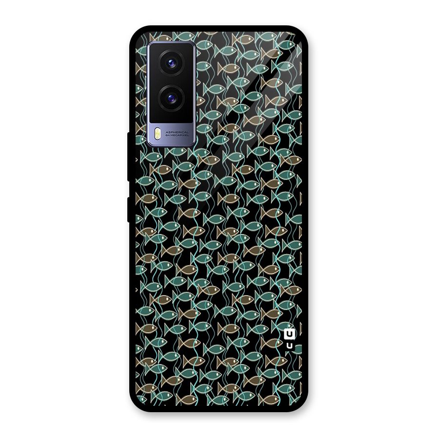 Animated Fishes Art Pattern Glass Back Case for Vivo V21e 5G