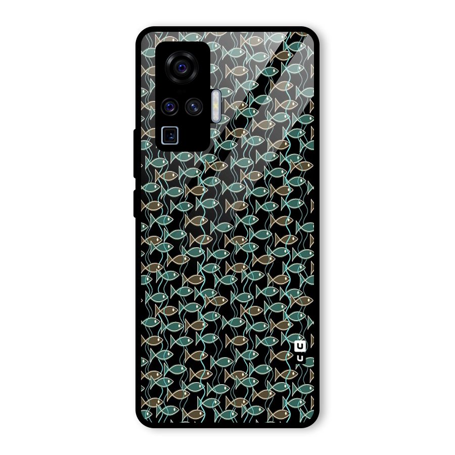 Animated Fishes Art Pattern Glass Back Case for Vivo X50 Pro