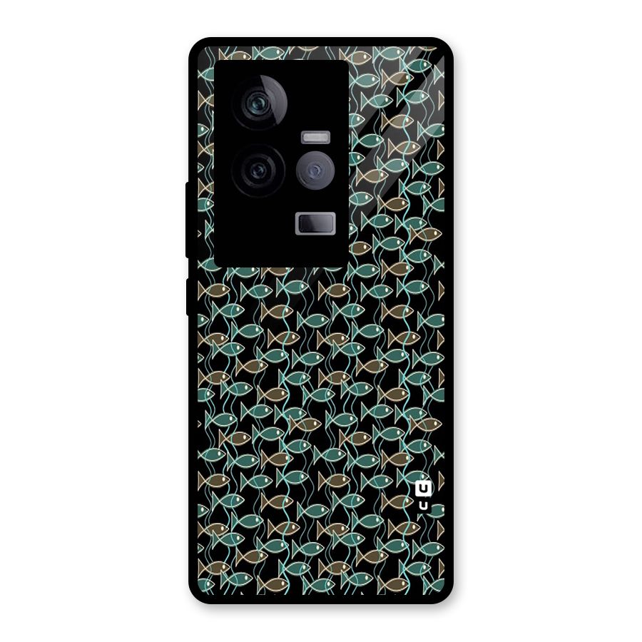 Animated Fishes Art Pattern Glass Back Case for Vivo iQOO 11 5G