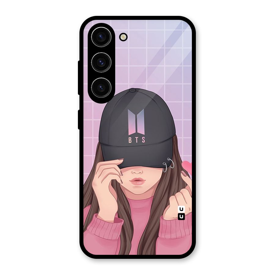 Anime Beautiful BTS Girl Glass Back Case for Galaxy S23