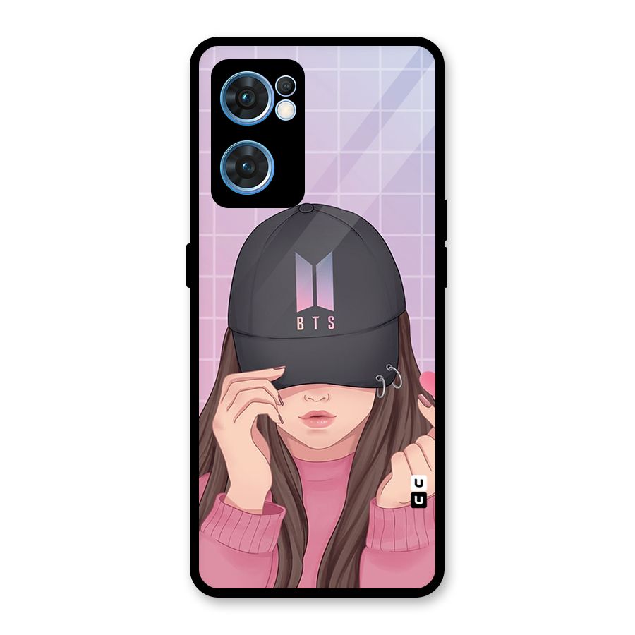Anime Beautiful BTS Girl Glass Back Case for Oppo Reno7 5G