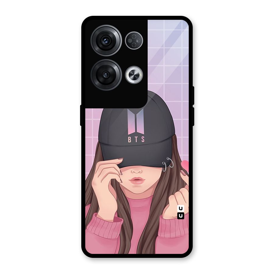 Anime Beautiful BTS Girl Glass Back Case for Oppo Reno8 Pro 5G