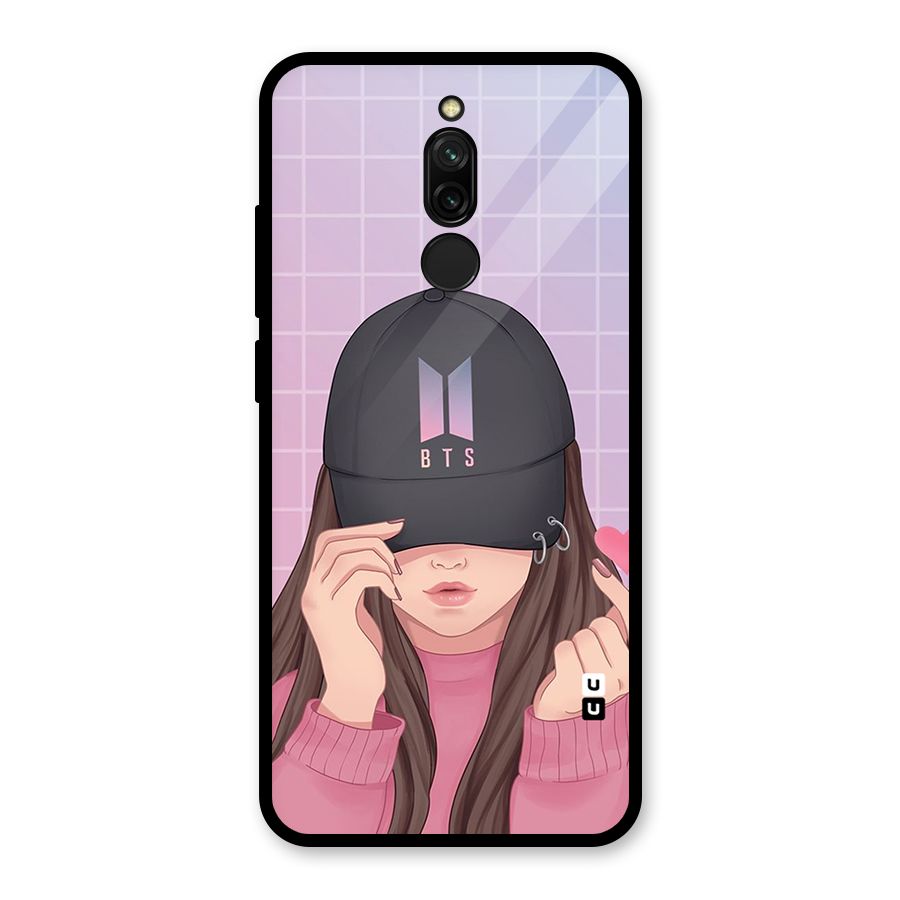 Anime Beautiful BTS Girl Glass Back Case for Redmi 8