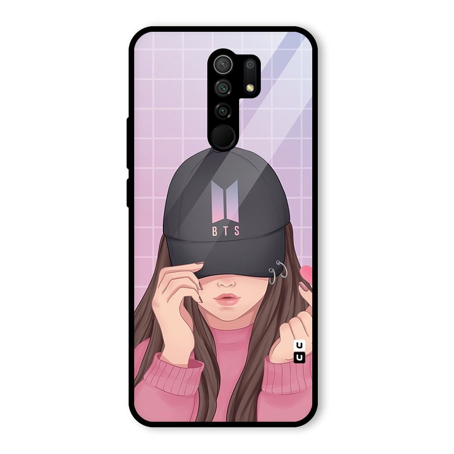Anime Beautiful BTS Girl Glass Back Case for Redmi 9 Prime