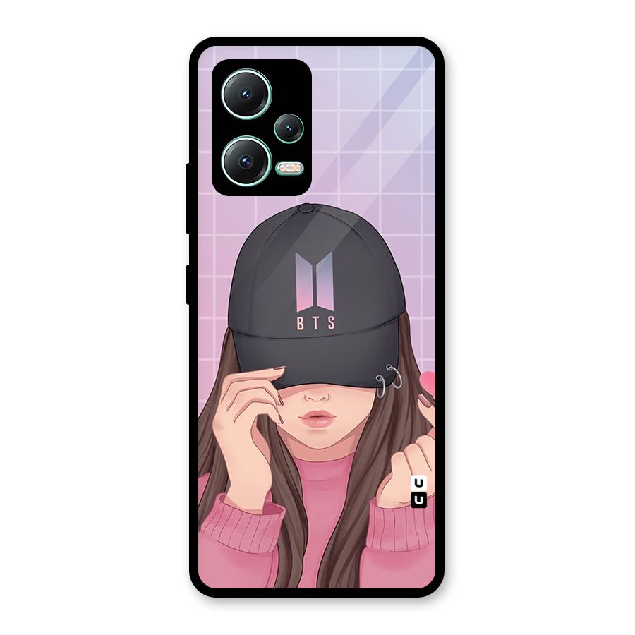 Anime Beautiful BTS Girl Glass Back Case for Redmi Note 12 5G