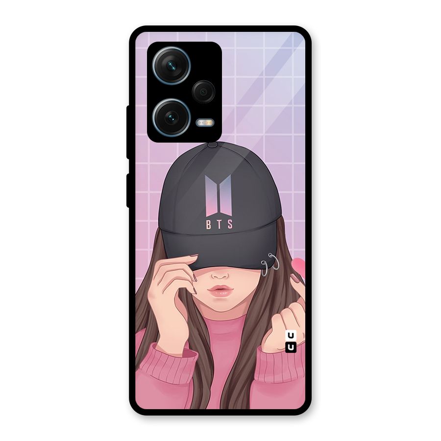 Anime Beautiful BTS Girl Glass Back Case for Redmi Note 12 Pro Plus 5G