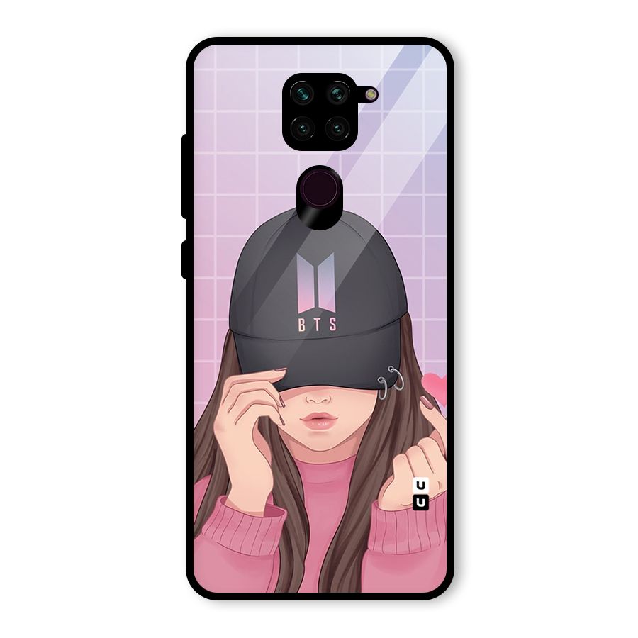 Anime Beautiful BTS Girl Glass Back Case for Redmi Note 9