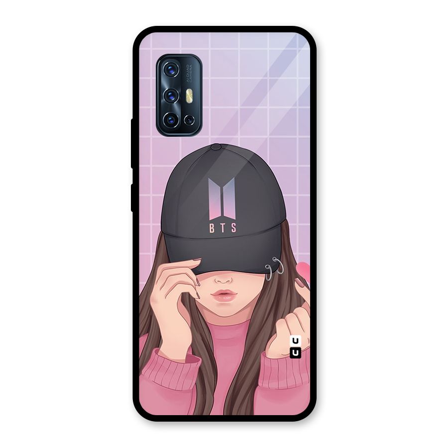 Anime Beautiful BTS Girl Glass Back Case for Vivo V17