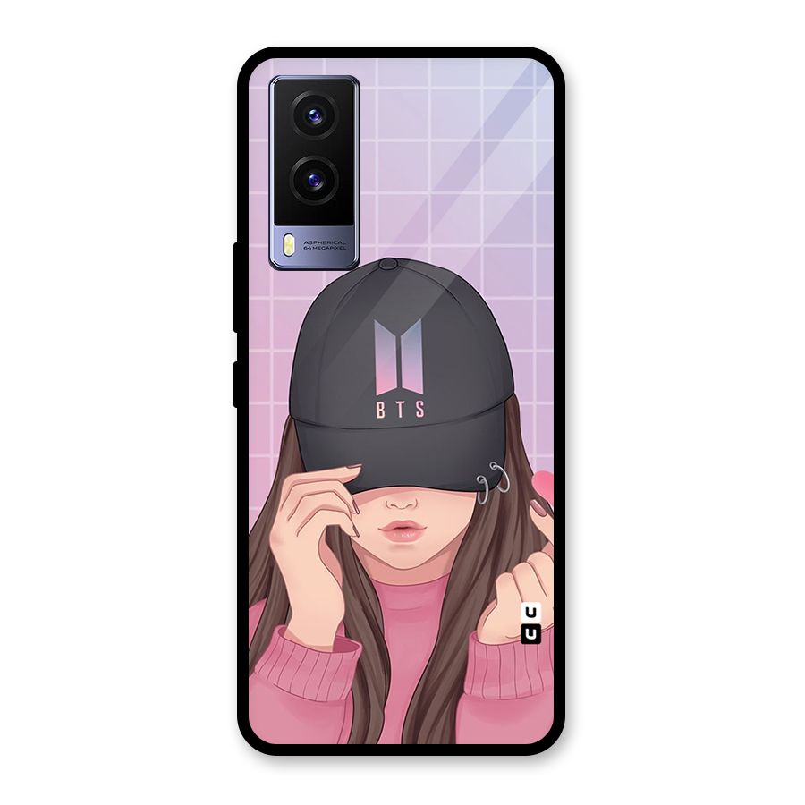 Anime Beautiful BTS Girl Glass Back Case for Vivo V21e 5G