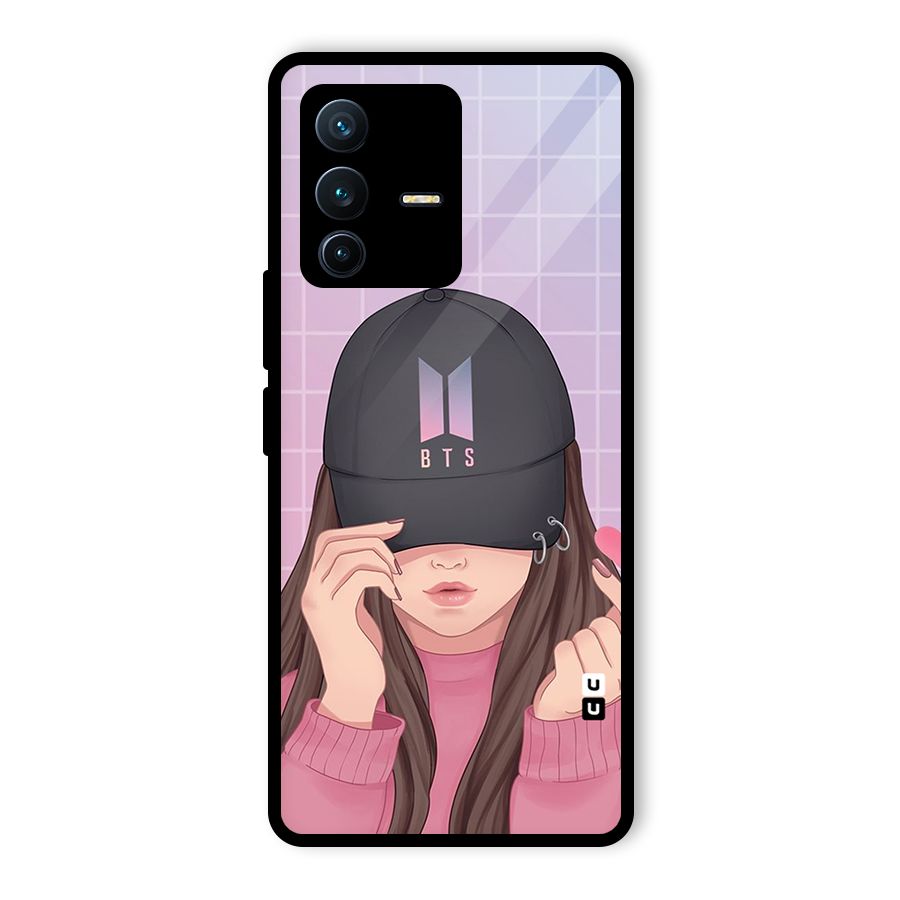 Anime Beautiful BTS Girl Glass Back Case for Vivo V23 Pro