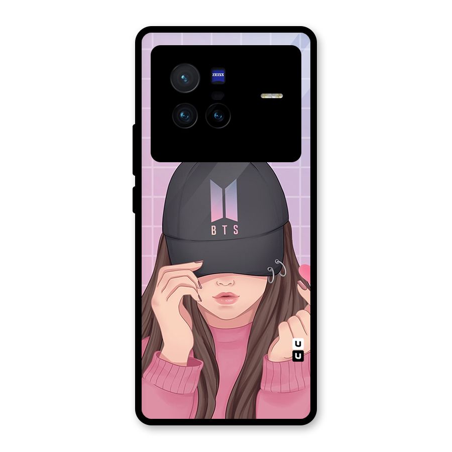 Anime Beautiful BTS Girl Glass Back Case for Vivo X80