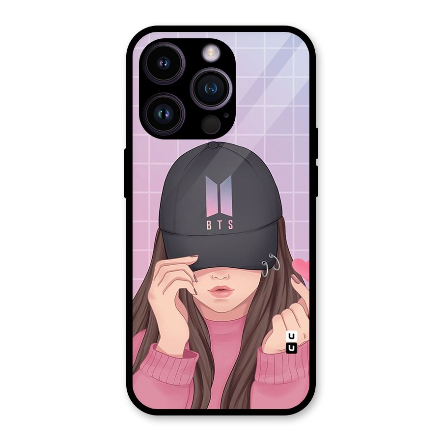 Anime Beautiful BTS Girl Glass Back Case for iPhone 14 Pro