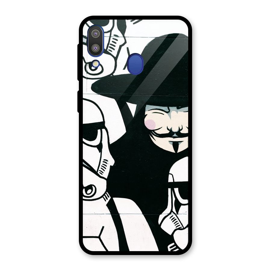 Anonymous Hat Glass Back Case for Galaxy M20