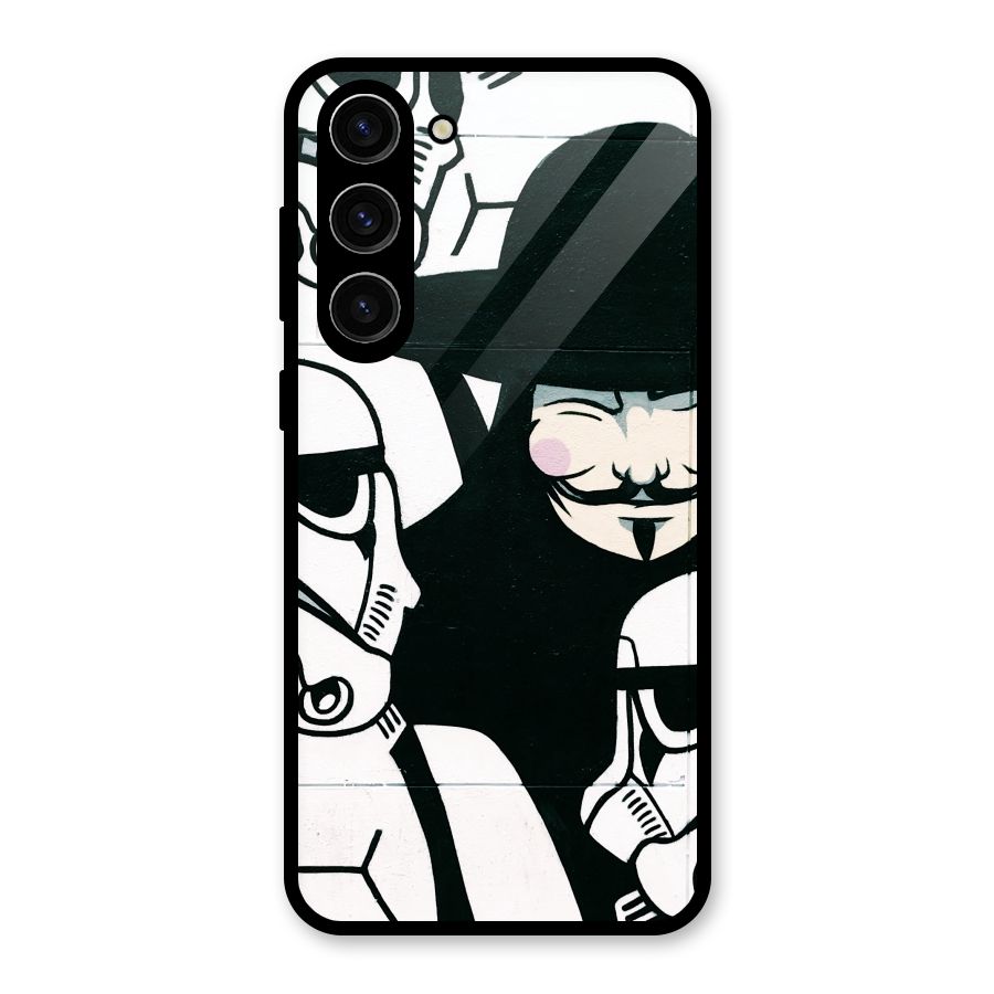 Anonymous Hat Glass Back Case for Galaxy S23 Plus