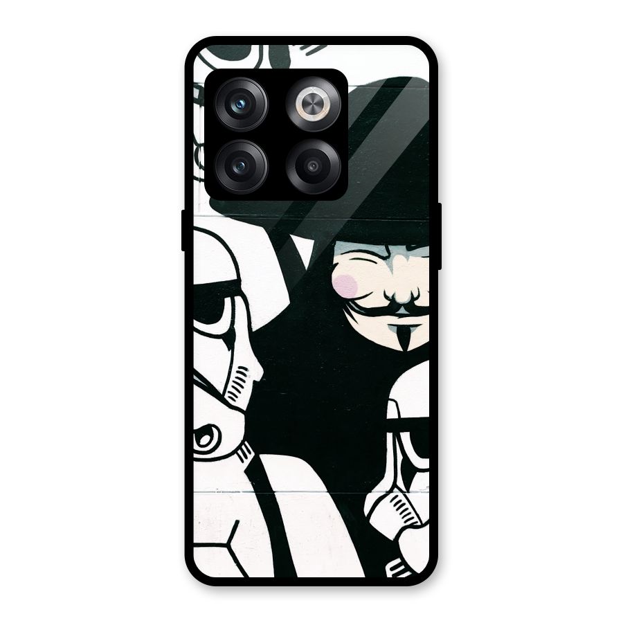 Anonymous Hat Glass Back Case for OnePlus 10T