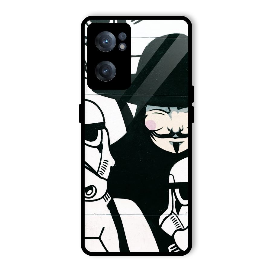 Anonymous Hat Glass Back Case for OnePlus Nord CE 2 5G