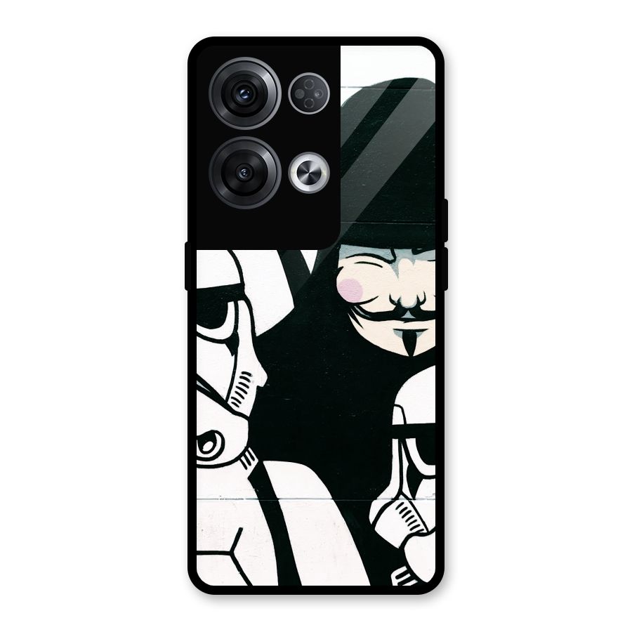 Anonymous Hat Glass Back Case for Oppo Reno8 Pro 5G