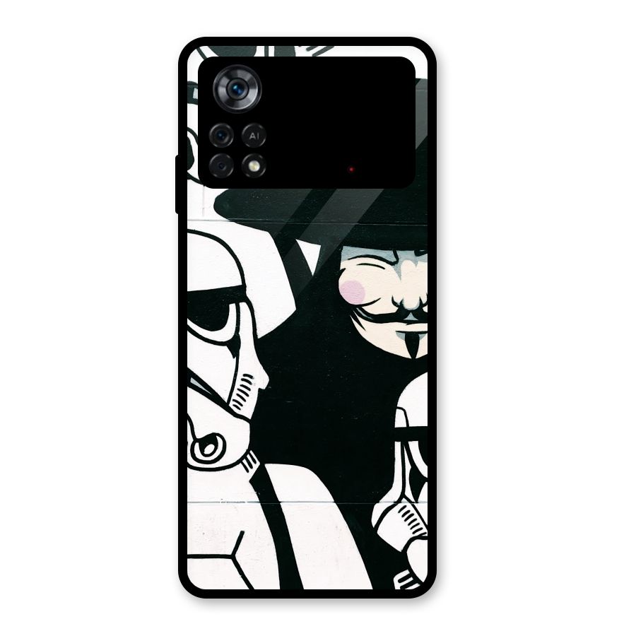 Anonymous Hat Glass Back Case for Poco X4 Pro 5G