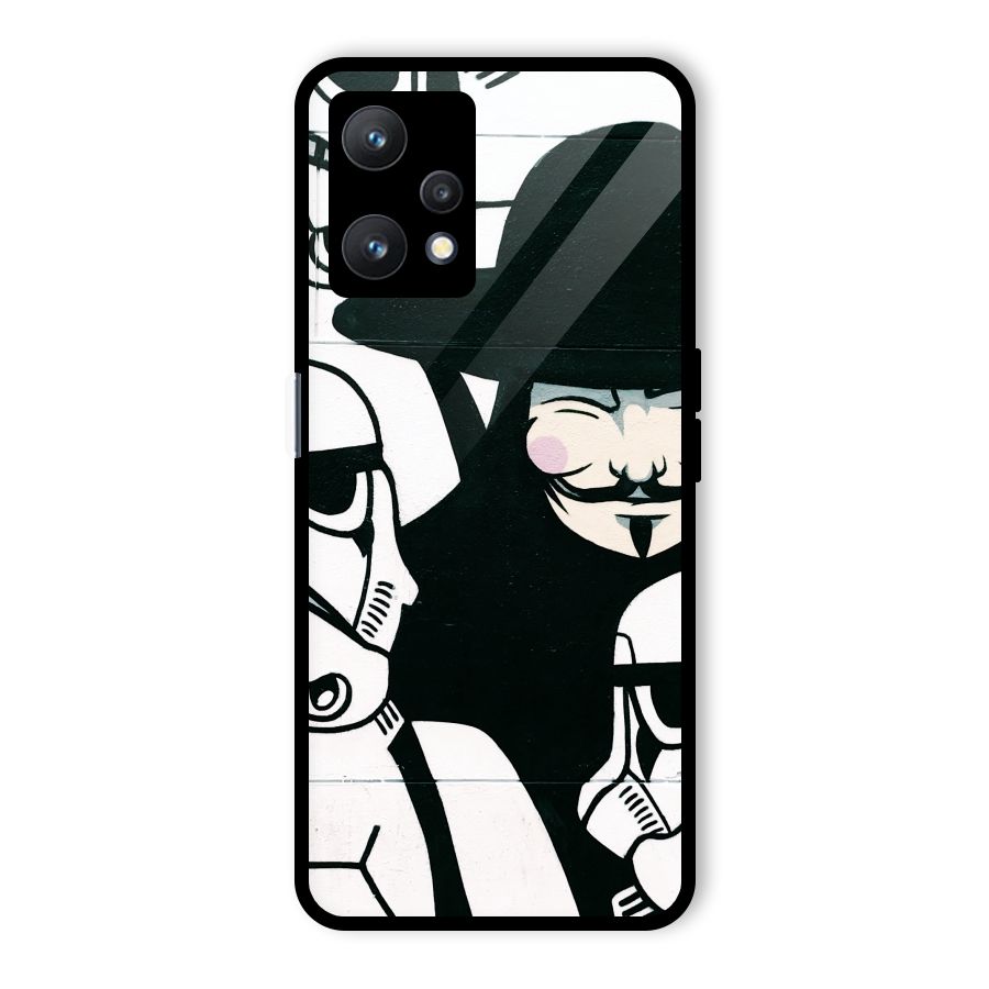 Anonymous Hat Glass Back Case for Realme 9 Pro 5G