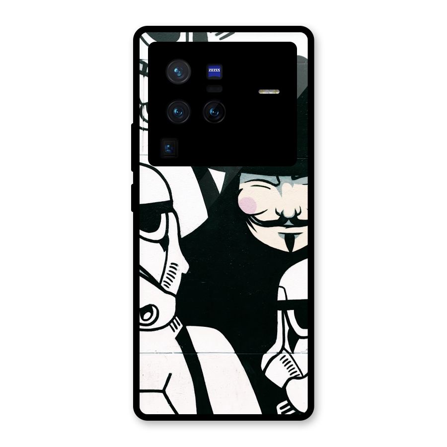 Anonymous Hat Glass Back Case for Vivo X80 Pro