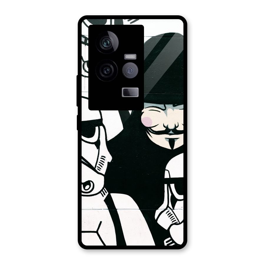 Anonymous Hat Glass Back Case for Vivo iQOO 11 5G