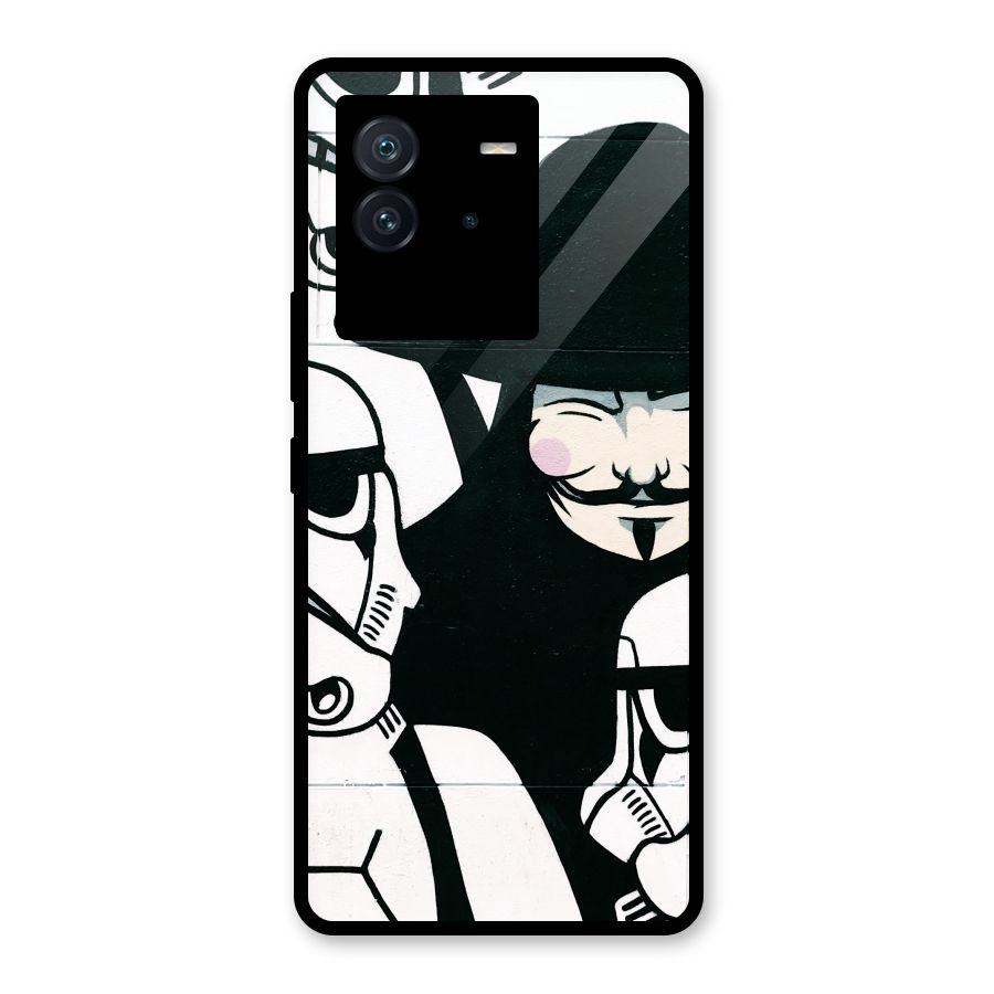 Anonymous Hat Glass Back Case for Vivo iQOO Neo 6 5G