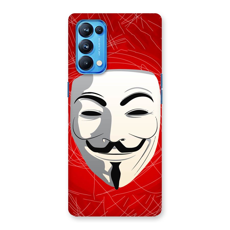 Anonymous Mask Abstract Back Case for Oppo Reno5 Pro 5G
