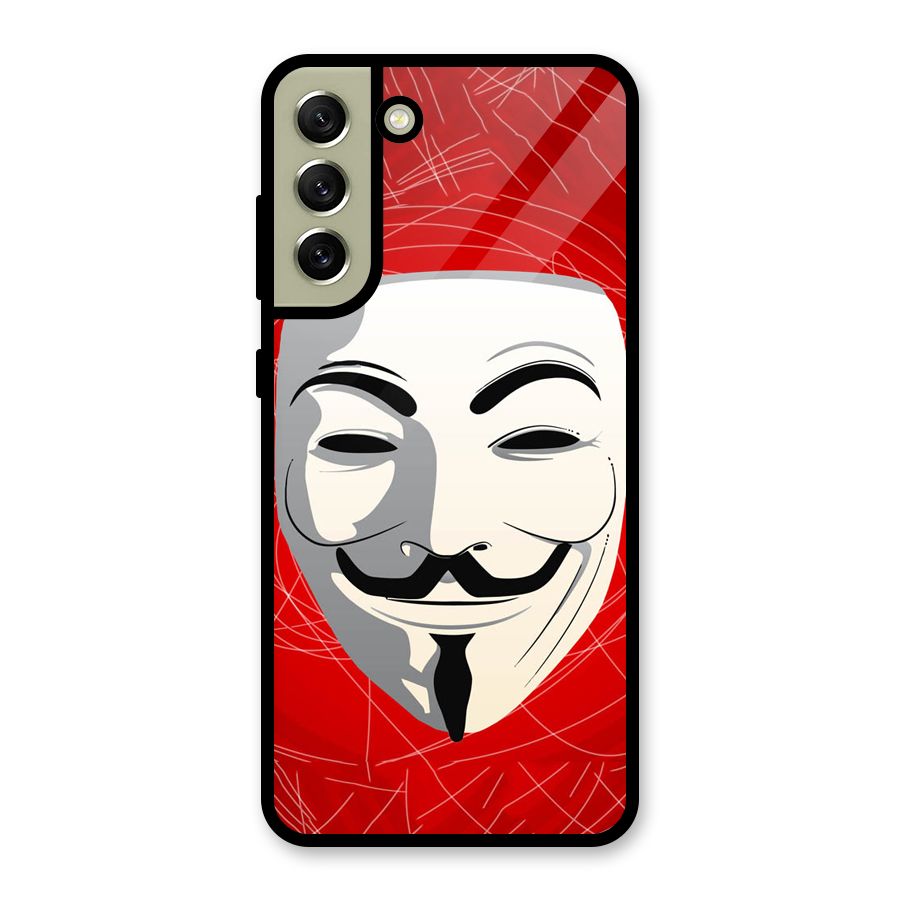 Anonymous Mask Abstract Glass Back Case for Galaxy S21 FE 5G