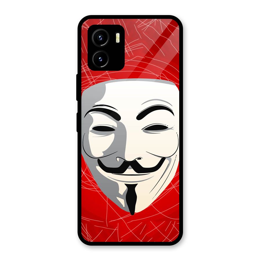 Anonymous Mask Abstract Glass Back Case for Vivo Y15s