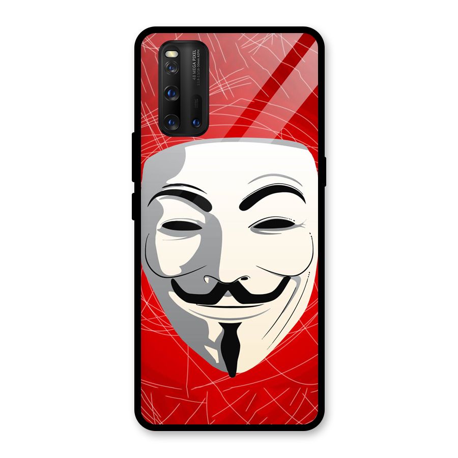 Anonymous Mask Abstract Glass Back Case for Vivo iQOO 3
