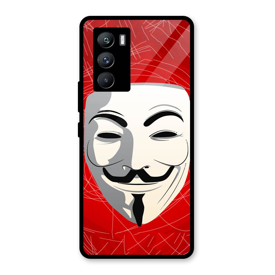 Anonymous Mask Abstract Glass Back Case for Vivo iQOO 9 SE
