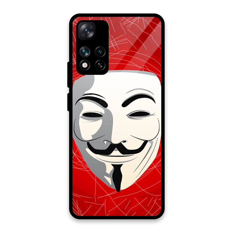 Anonymous Mask Abstract Glass Back Case for Xiaomi 11i HyperCharge 5G