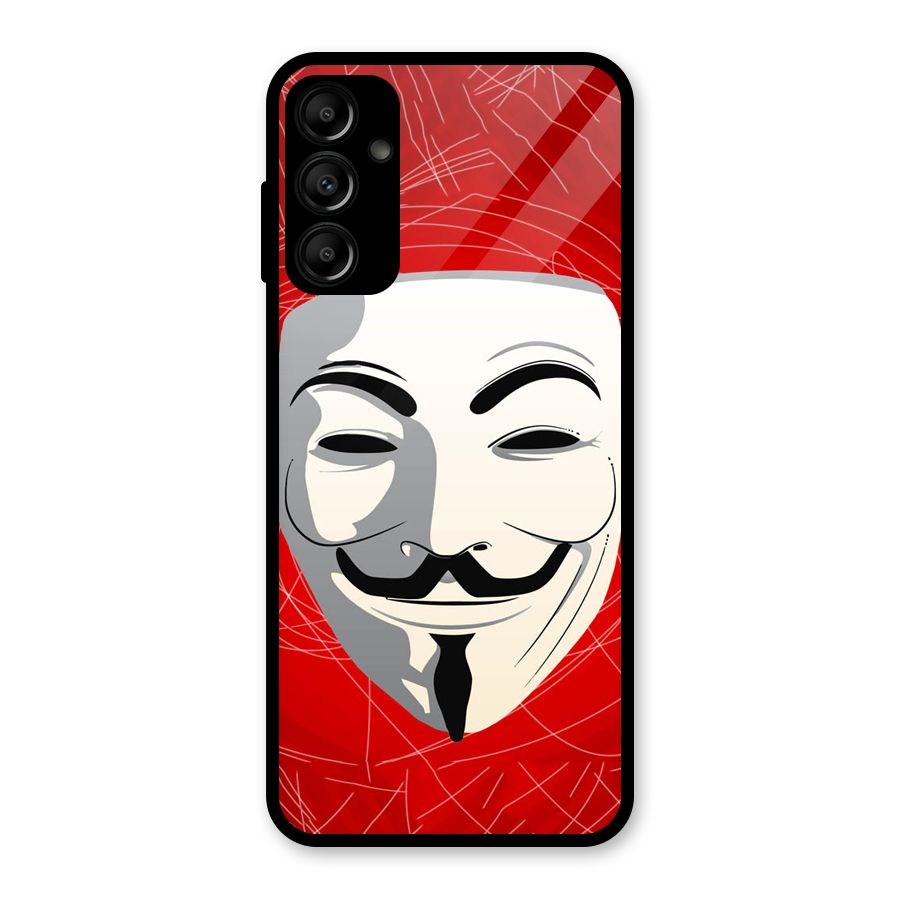 Anonymous Mask Abstract  Glass Back Case for Galaxy A14 5G