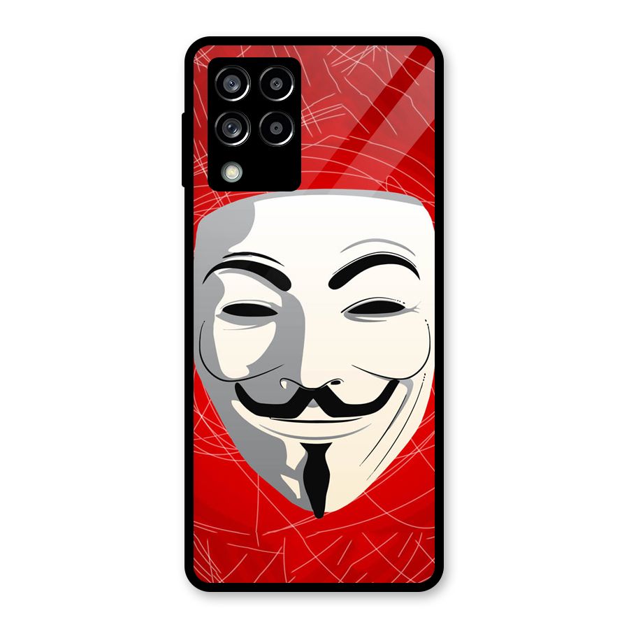 Anonymous Mask Abstract  Glass Back Case for Galaxy M53 5G