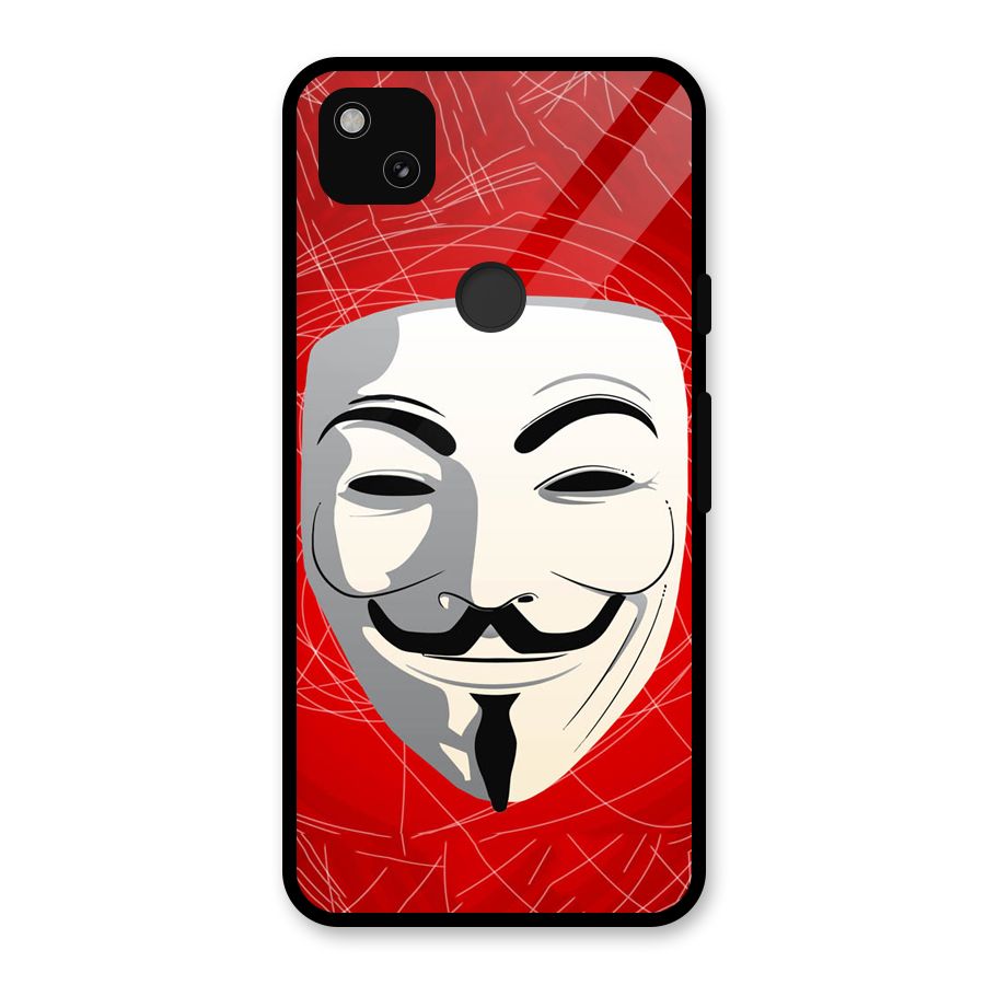 Anonymous Mask Abstract  Glass Back Case for Google Pixel 4a
